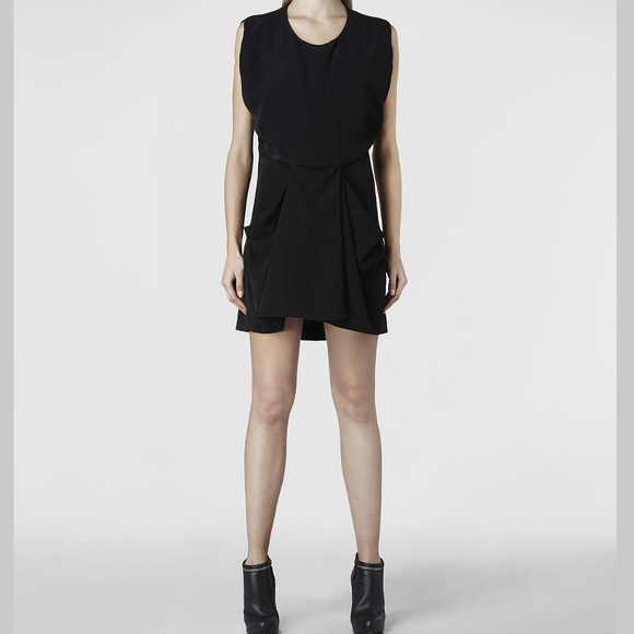 All Saints Black 'Saelde' Dress with Front Pockets - Picture 1 of 6